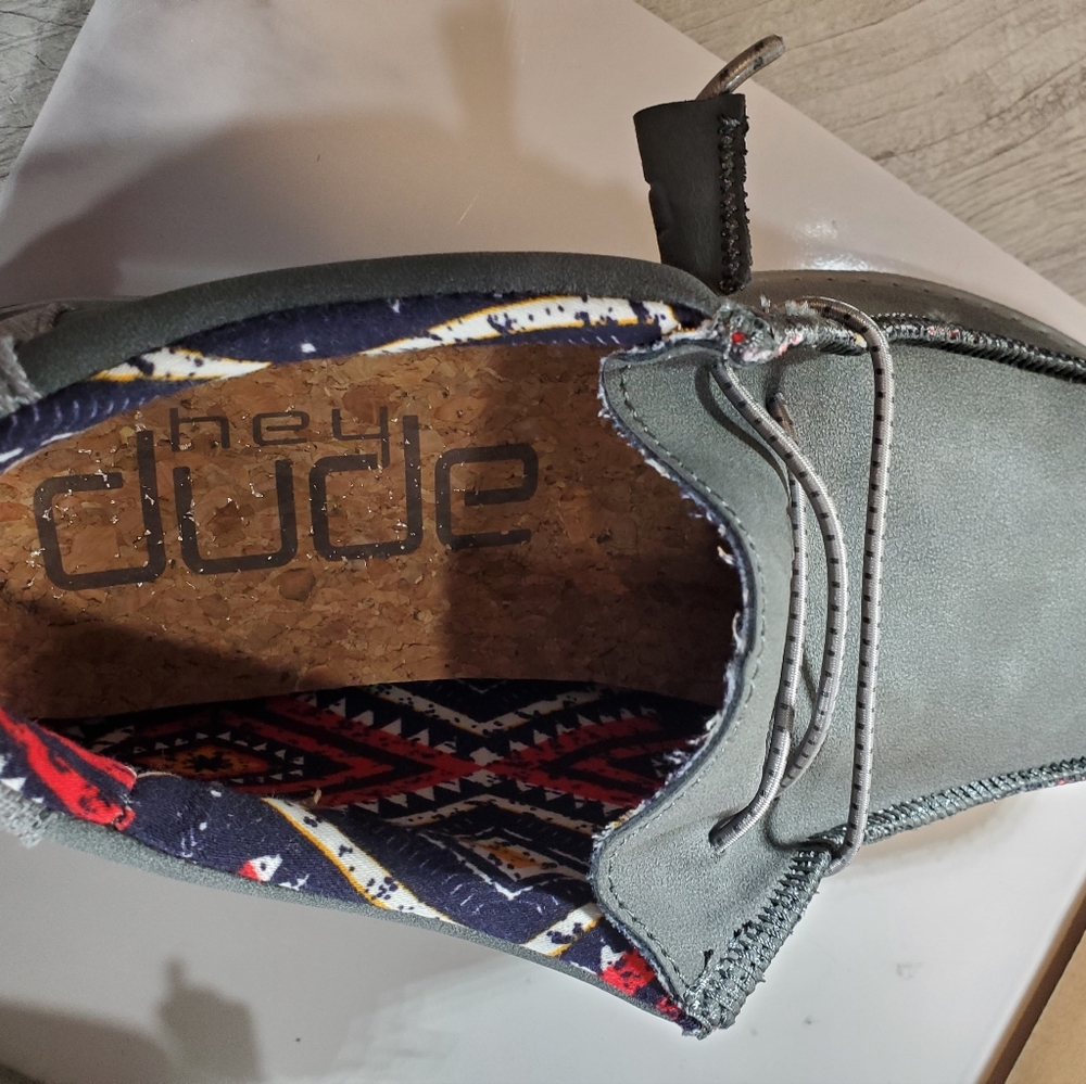 NEW Hey Dude Womens Quarry Gray Leather Casual Comfort Shoes Womens 9 - Picture 9 of 12
